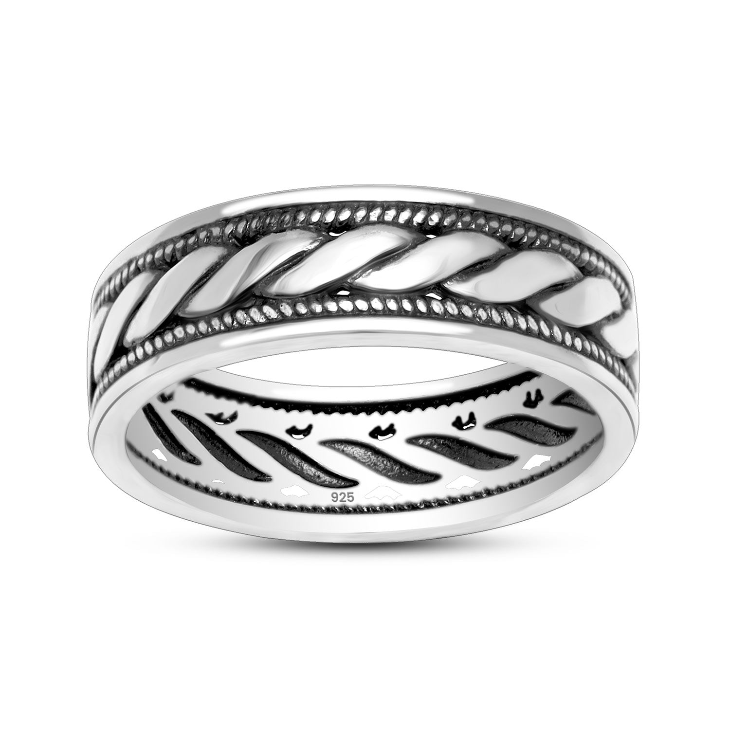 925 Sterling Silver Oxidised Band Ring for Men