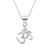 925 Sterling Silver CZ Om Pendant Necklace for Men and Women