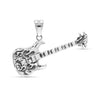 925 Sterling Silver Rock Flame Guitar Biker Pendant for Men and Boys