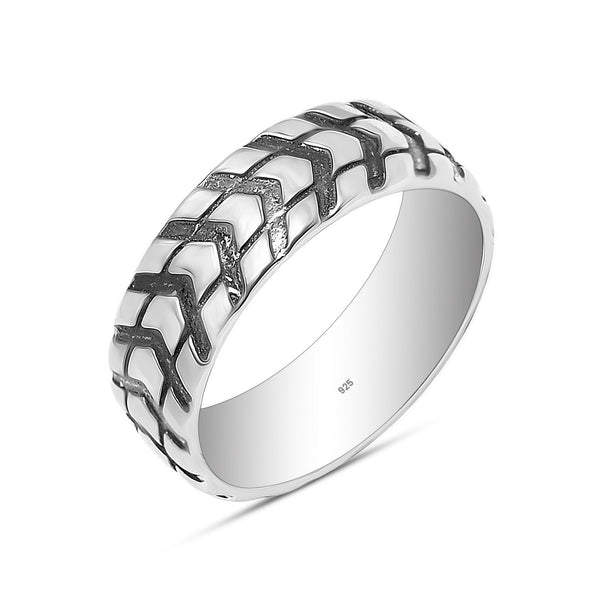 925 Sterling Silver Oxidized Band Finger Ring for Men