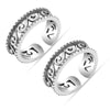 925 Sterling Silver Oxidized Band Toe Rings for Women