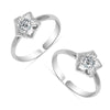 925 Sterling Silver Cz Floral Toerings for Women