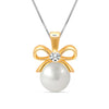 925 Sterling Silver Pearl Pendant Necklace for Teen Women