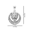 925 Sterling Silver Lion Head Punk Vintage Circle Pendant for Men and Boys