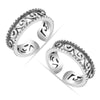 925 Sterling Silver Oxidized Band Toe Rings for Women