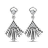 925 Sterling Silver Designer Oxidized Zircon Studded Dangler Earrings for Women and Girls