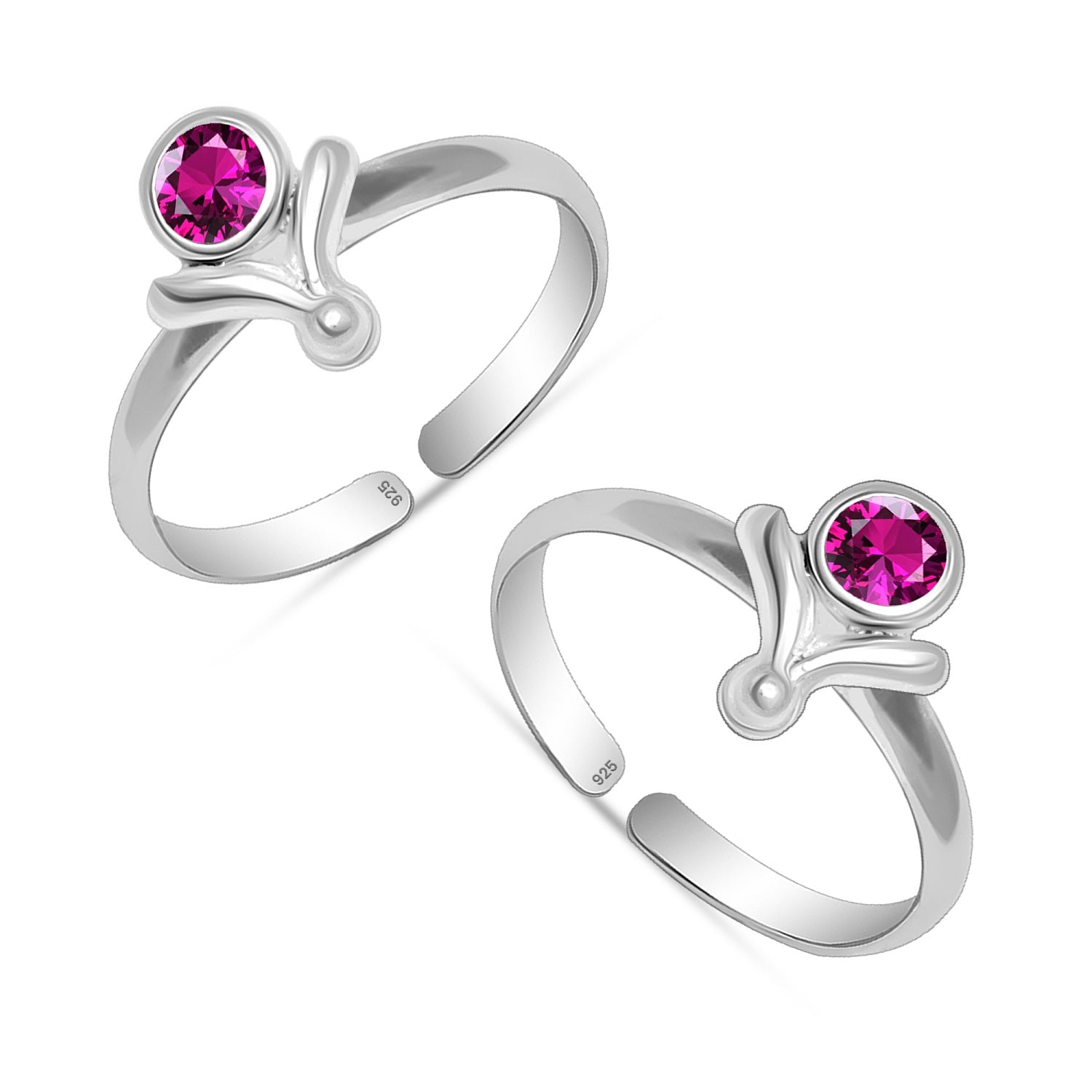 925 Sterling Silver Designer Cz Toerings for Women