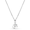 925 Sterling Silver CZ Om Pendant Necklace for Men and Women