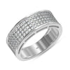 925 Sterling Silver Rhodium Plated Micro Pave Cubic Zirconia Moissanite Wedding Ring for Men