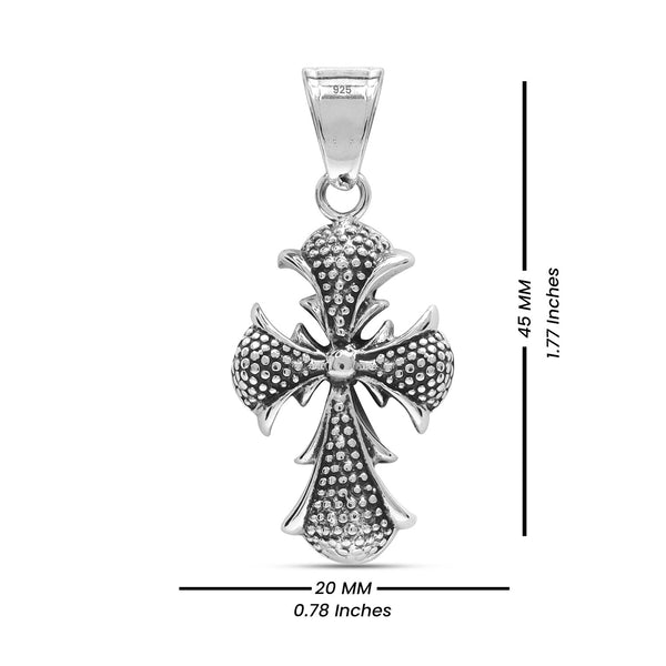 925 Sterling Silver Chunky Cross Pendant for Men and Boys