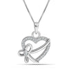 925 Sterling Silver CZ Love Knot Pendant Necklace for Teen Women