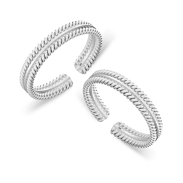 925 Sterling Silver Designer Band Toerings for Women