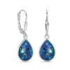 925 Sterling Silve Pear Shaped Teardrop Leverback Drop Dangle Earrings for Women