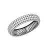 925 Sterling Silver CZ 5 Layer Engagement Eternity Wedding Band Finger Ring for Men and Women