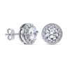 925 Sterling Silver Cubic Zirconia Rhodium Lightweight Round Classic Micro Pave Stud Earrings for Men