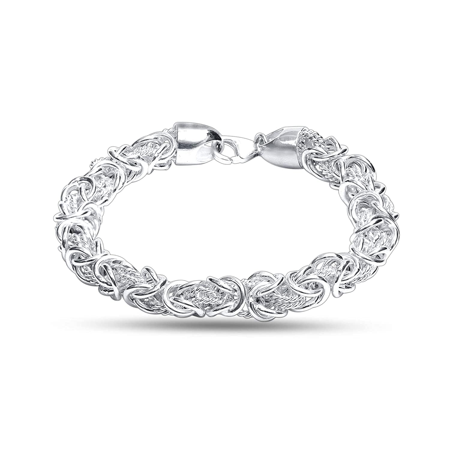 925 Sterling Silver Byzantine Chain Bracelet for Men's