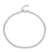 925 Sterling Silver Bismarck Chain Adjustable Anklets for Women 1PC