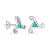 925 Steling Silver Turquoise Triskele Celtic Knot Triskelion Stud Earrings for Women