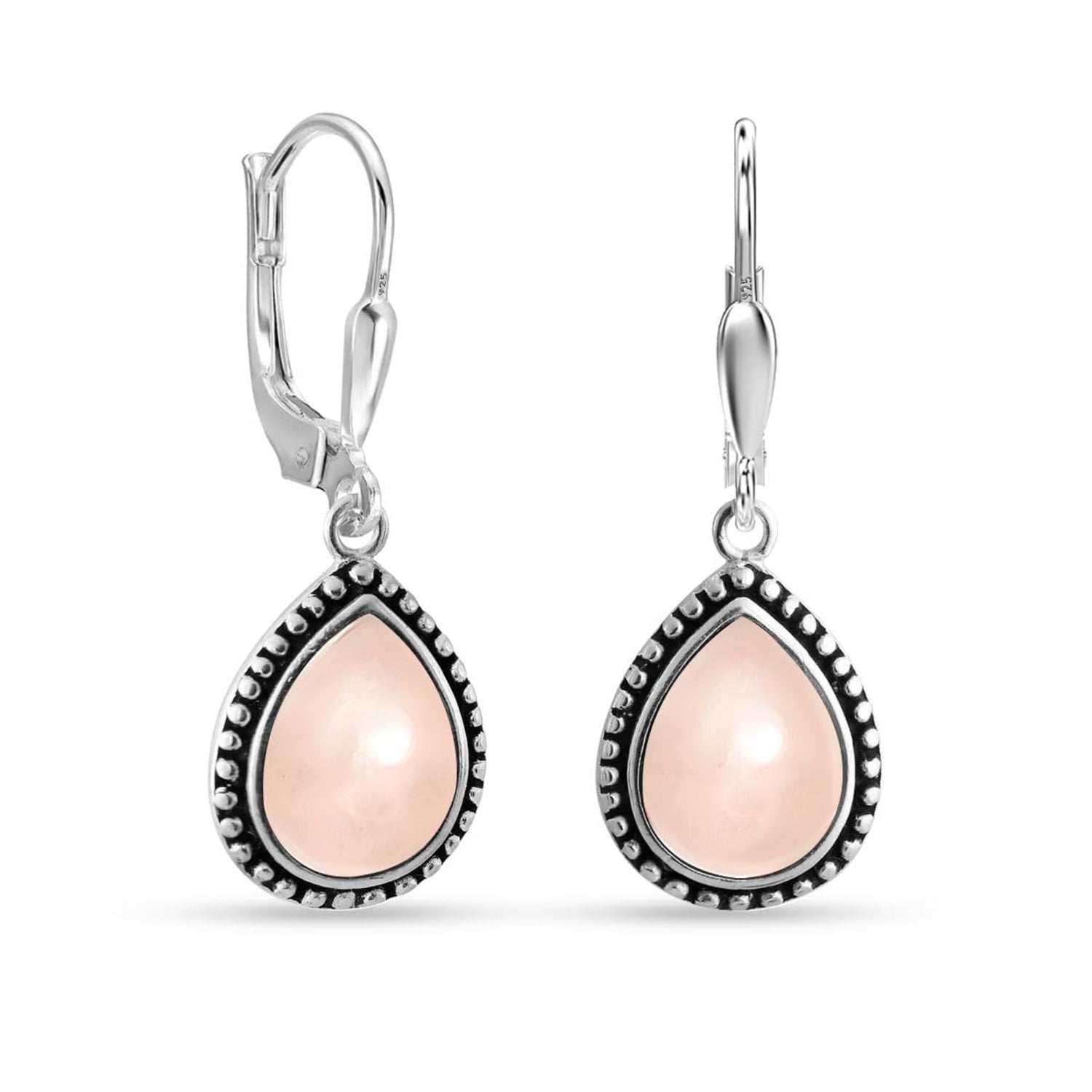 925 Sterling Silve Antique Pear Shaped Teardrop Leverback Drop Dangle Earrings for Women