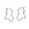 925 Sterling Silver Minimalist Handmade Wave Shape Hoop Earrings for Women