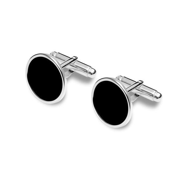 925 Sterling Silver Created Black Onyx Cufflinks for Men