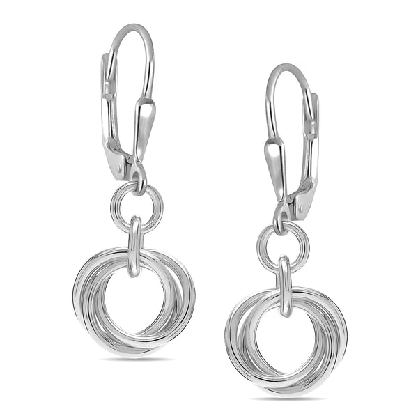 925 Sterling Silver Elegant Designer Classy Minimalist Circle Twist Love Knot Drop Dangle Earrings for Women
