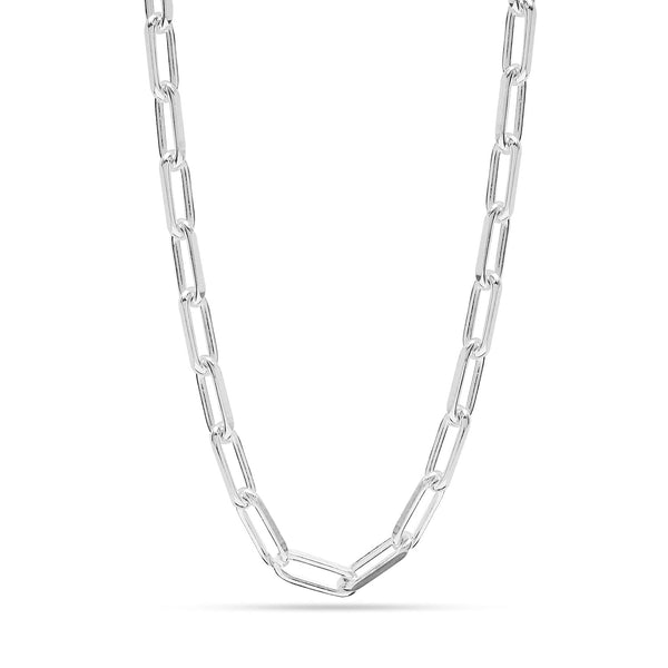 925 Sterling Silver Italian PaperClip Link Chain Necklace for Women 4.5 MM