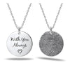 Personalised 925 Sterling Silver Actual Engraved Fingerprint and Name Memorial Pendant Necklace Gift for Men Women and Teen