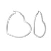 925 Steling Silver Large Cubic Zirconia Love Heart Hoop Earrings for Women