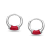 925 Sterling Silver Enamel Bali Hoop Earrings for Women and Girls