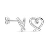 925 Steling Silver Hollow Open Heart Shape Screwback Stud Earrings for Women