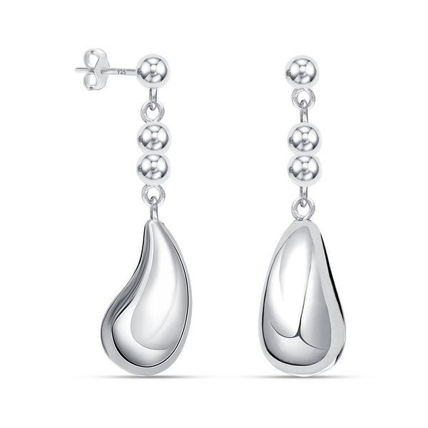 925 Sterling Silve Minimalist Teardrop Pear Shape WaterDrop Dangle Earring for Women