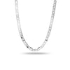 925 Sterling Silver Italian 0.4 CM Diamond-Cut Solid Flat Mariner Link Chain Necklace for Men and Women