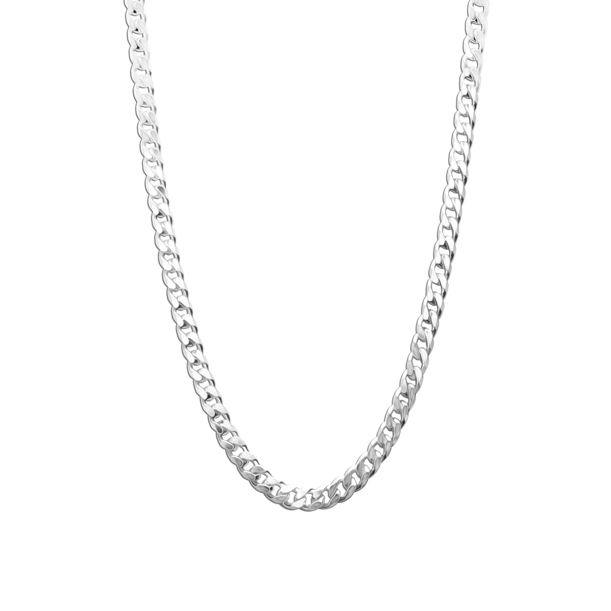 925 Sterling Silver Italian Diamond-Cut Cuban Link Curb Chain Necklace for Women and Men