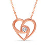 925 Sterling Silver Rose Gold Plated Irish Celtic Knot Cubic Zirconia Heart Pendant Necklace for Women Teen