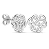 925 Steling Silver Italian Design Infinity Interlocking Celtic Knot Stud Earrings for Women