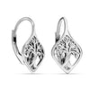 925 Sterling Silve Square Faceted Tree of Life Design Filigree Drop Dangle Earrings for Women