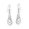 925 Sterling Silve Good Luck Irish Celtic Eternity Knot Drop Dangle Earrings for Women