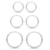 925 Sterling Silver Small Round Circle Endless Hoop Earrings for Women Set of 3 Pair