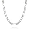 925 Sterling Silver Italian 0.7CM Solid Diamond-Cut Figaro Link Chain Necklace for Men and Women