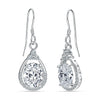 925 Sterling Silve Pear-Cut Cubic Zirconia Teardrop Drop Dangle Earrings for Women