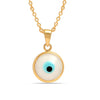 925 Sterling Silver 14K Gold Plated Evil Eye Protection Charm Pendant Necklace for Women Teen