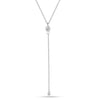 925 Sterling Silver Adjustable Y Cubic Zirconia Lariat Necklace for Women Teen
