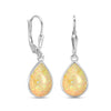 925 Sterling Silve Pear Shaped Teardrop Leverback Drop Dangle Earrings for Women