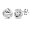 925 Sterling Silver Diamond-Cut Love-Knot Stud Earrings for Women 9 MM