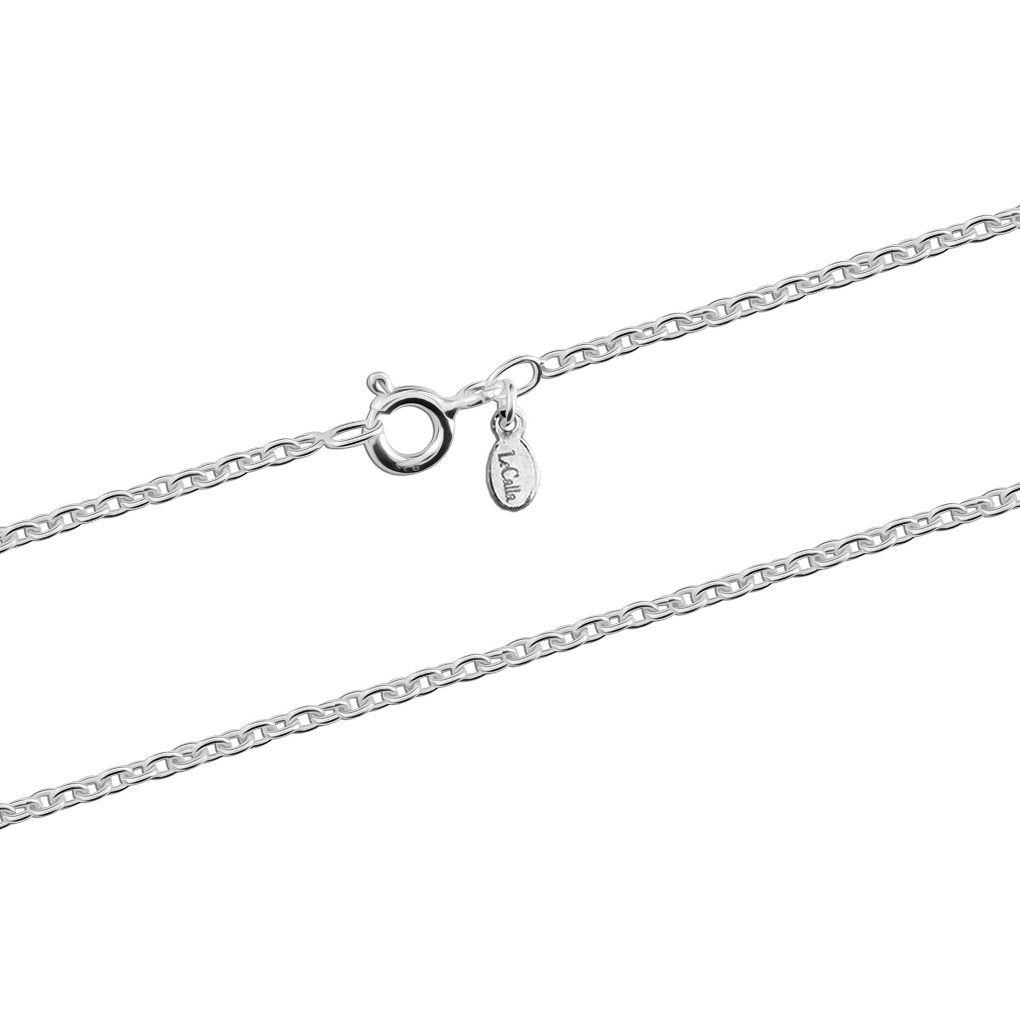 925 Sterling Silver Italian Cable Chain Necklace for Women 1.5MM