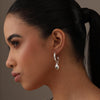 925 Sterling Silver Hanging Waterdrop Charm C-Hoop Earrings for Women