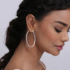 925 Sterling Silver Extra Large Clutchless Paddle Back Hoop Earrings for Women