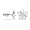 925 Sterling Silver Flower Design Small Stud Earrings for Women and Girls