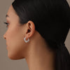 925 Sterling Silver Small Beaded Square Shape Textured Click-Top Hoop Earrings for Women Teen